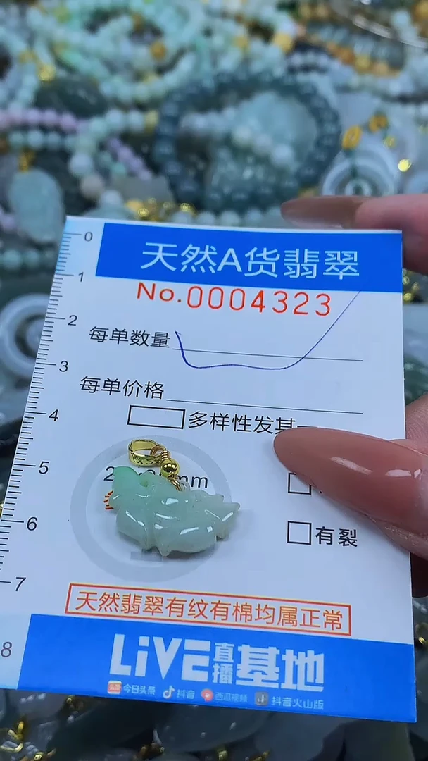 颈饰未镶嵌翡翠净货挂件-4323