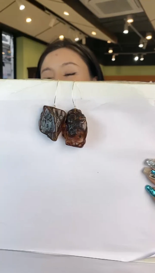 未镶嵌琥珀耳饰多样性发一