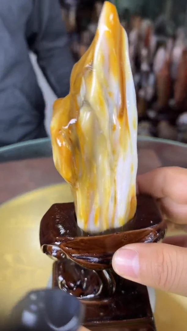 缅甸天然树化玉摆件