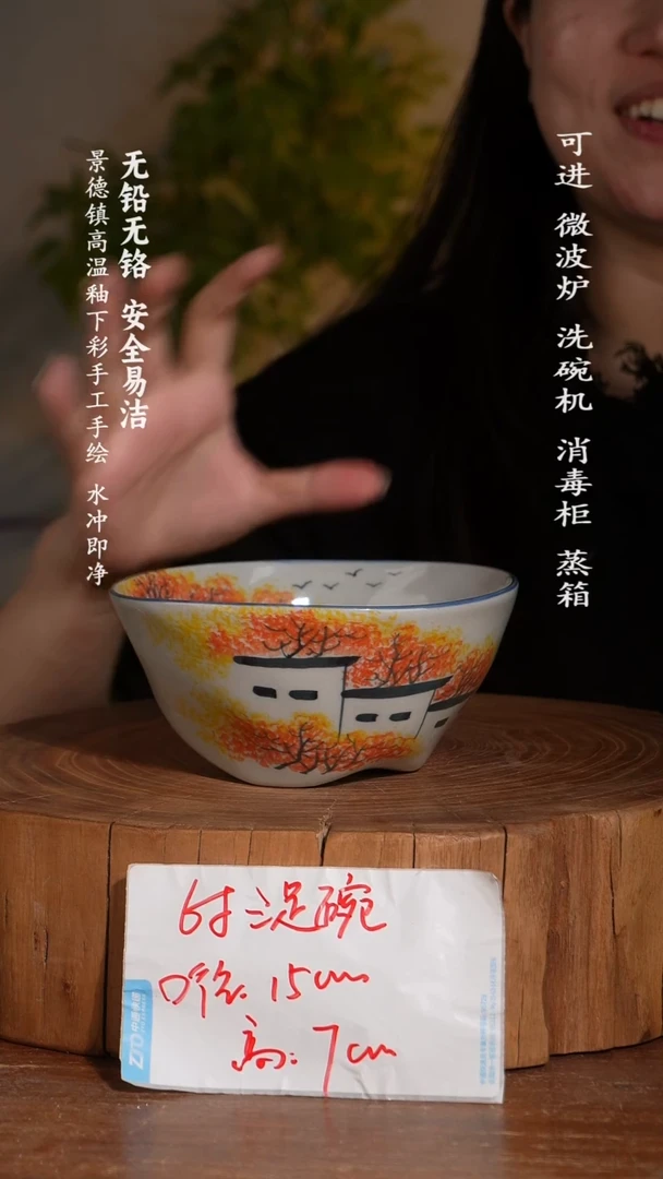 碗瓷景德镇高温瓷釉下彩手绘陶瓷