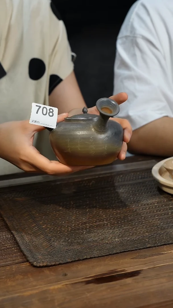潮州手工原矿砂铫壶白泥柴烧侧把708
