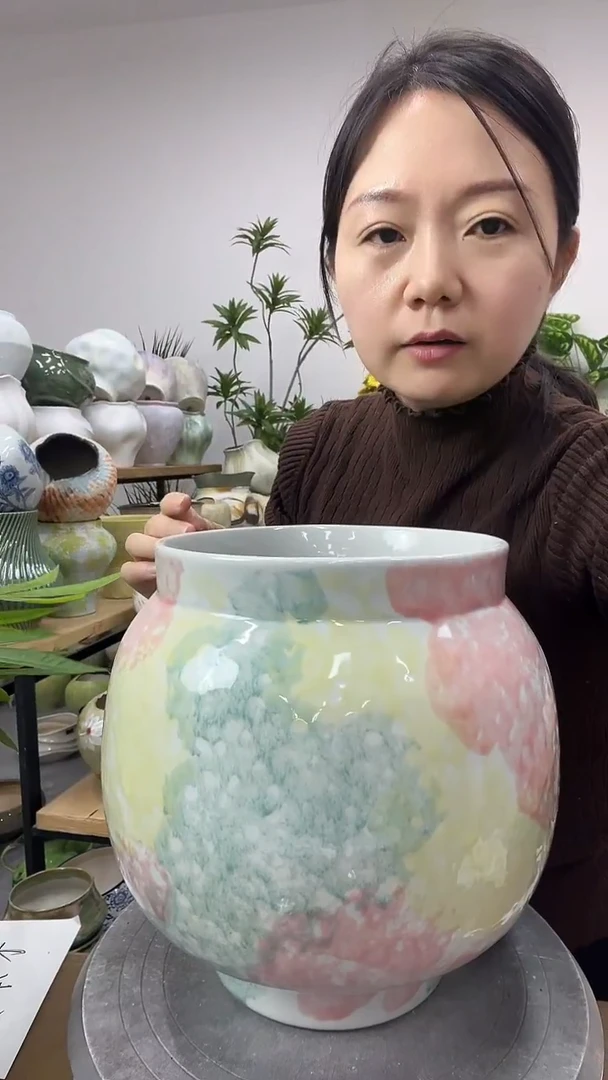 9.4陶瓷花盆直播链接高度  25     口径19