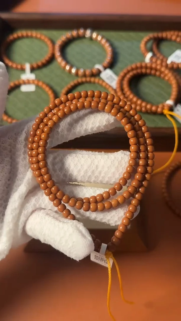 手串橄榄核【168】5.3mm老挝核尖老型108