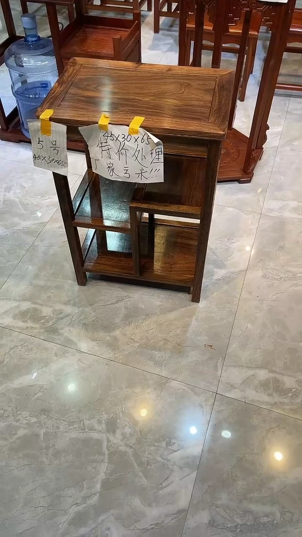 黑酸枝木类成套家具原木色置物架45*30*65
