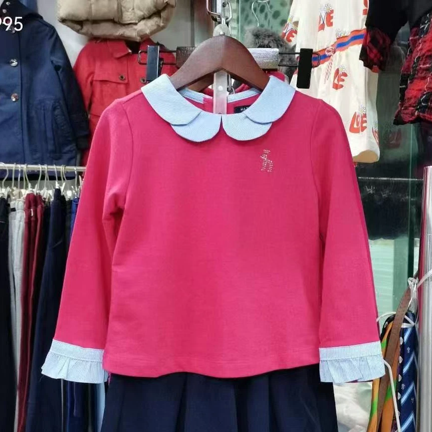 女童花苞领子 毛圈长袖T恤