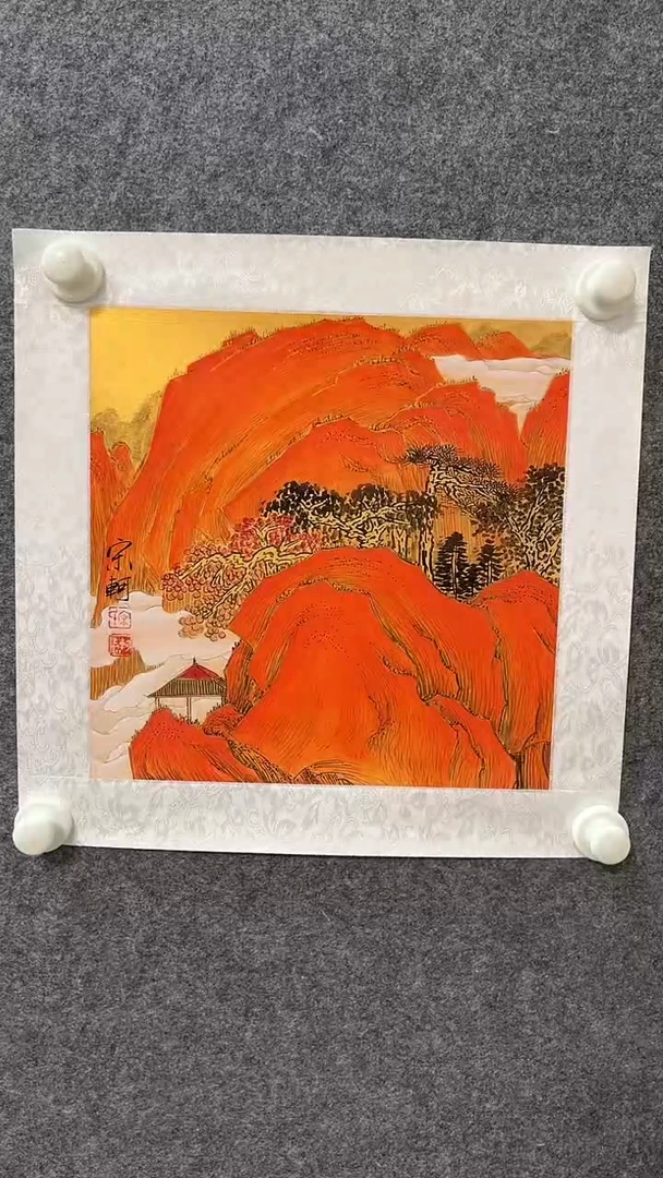 国画宋轲-1平尺-青绿山水-《云山入怀》