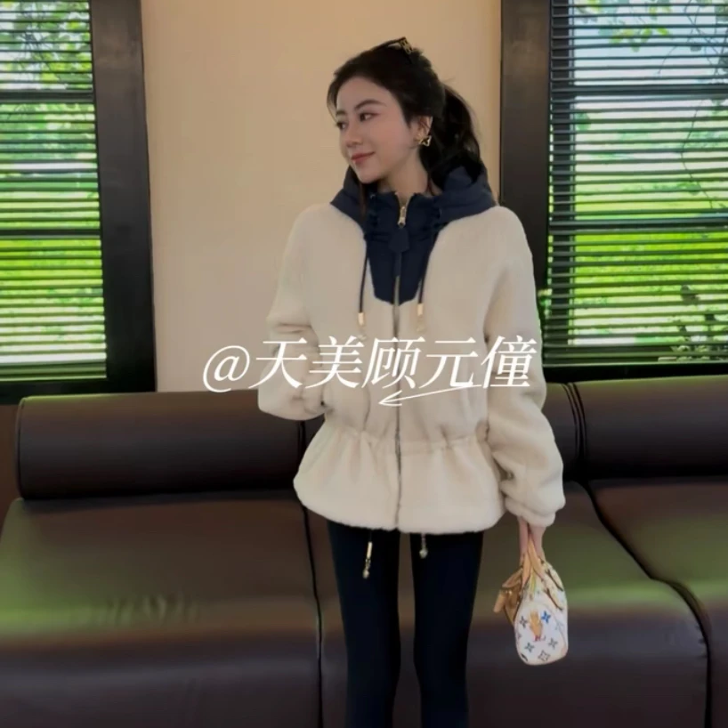 Honey Slurp【爱幂】25652 圣诞滑雪系列两面穿羊羔绒外套