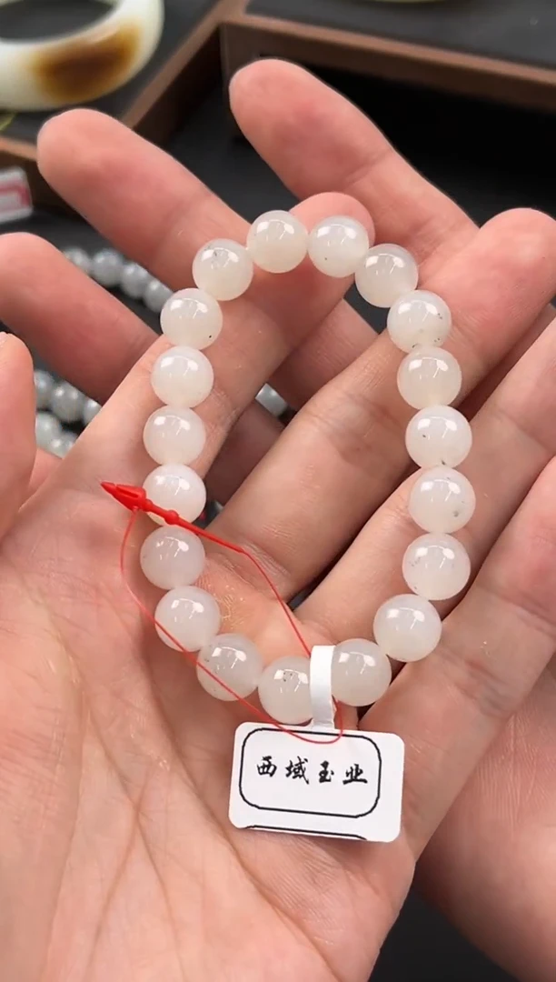 手串未镶嵌和田玉和田黑山青花手串卡10微色差