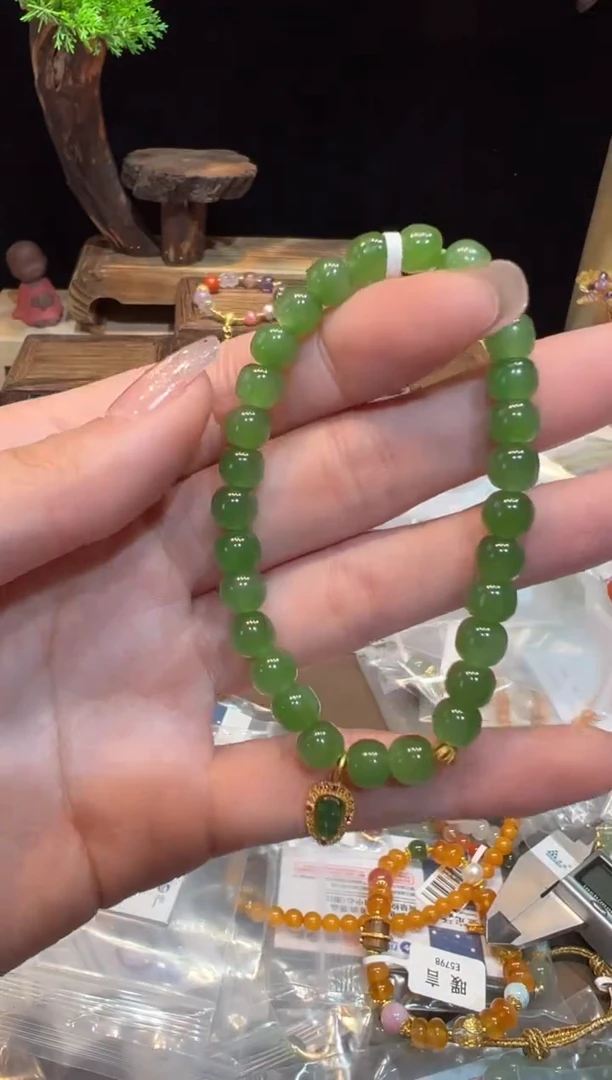 【闪购商品】和田玉手饰18K金镶嵌手饰@@A2443