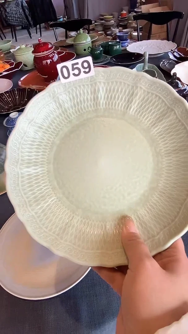 【闪购商品】碗059手工地雕刻盘