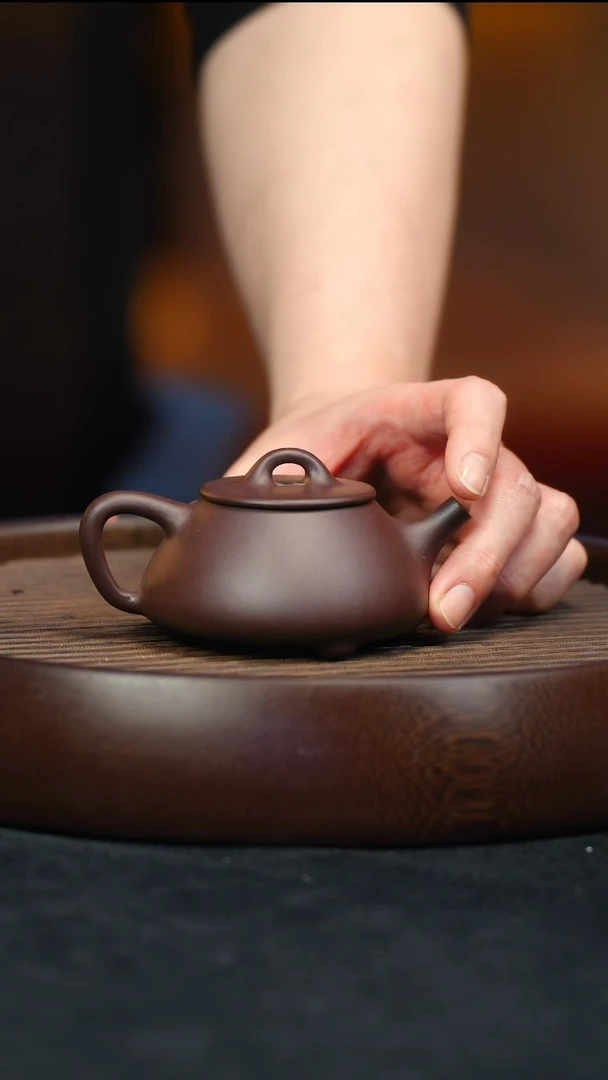 【闪购商品】紫砂茶壶紫泥 平盖石瓢 CK