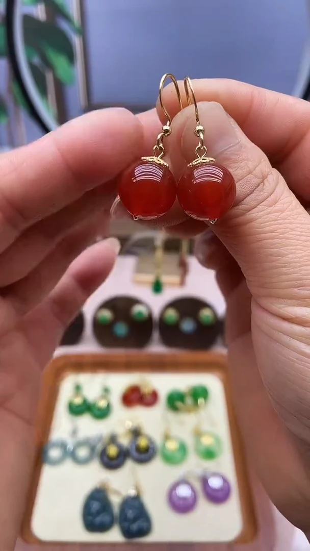 未镶嵌南红玛瑙耳饰39