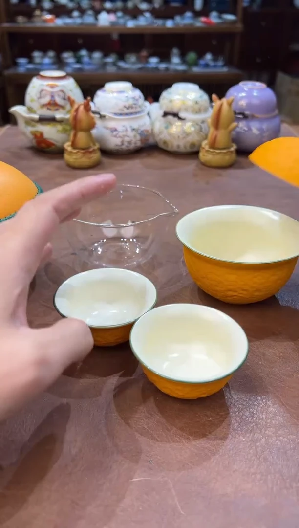 真的很便宜超好看会开片的旅行茶具