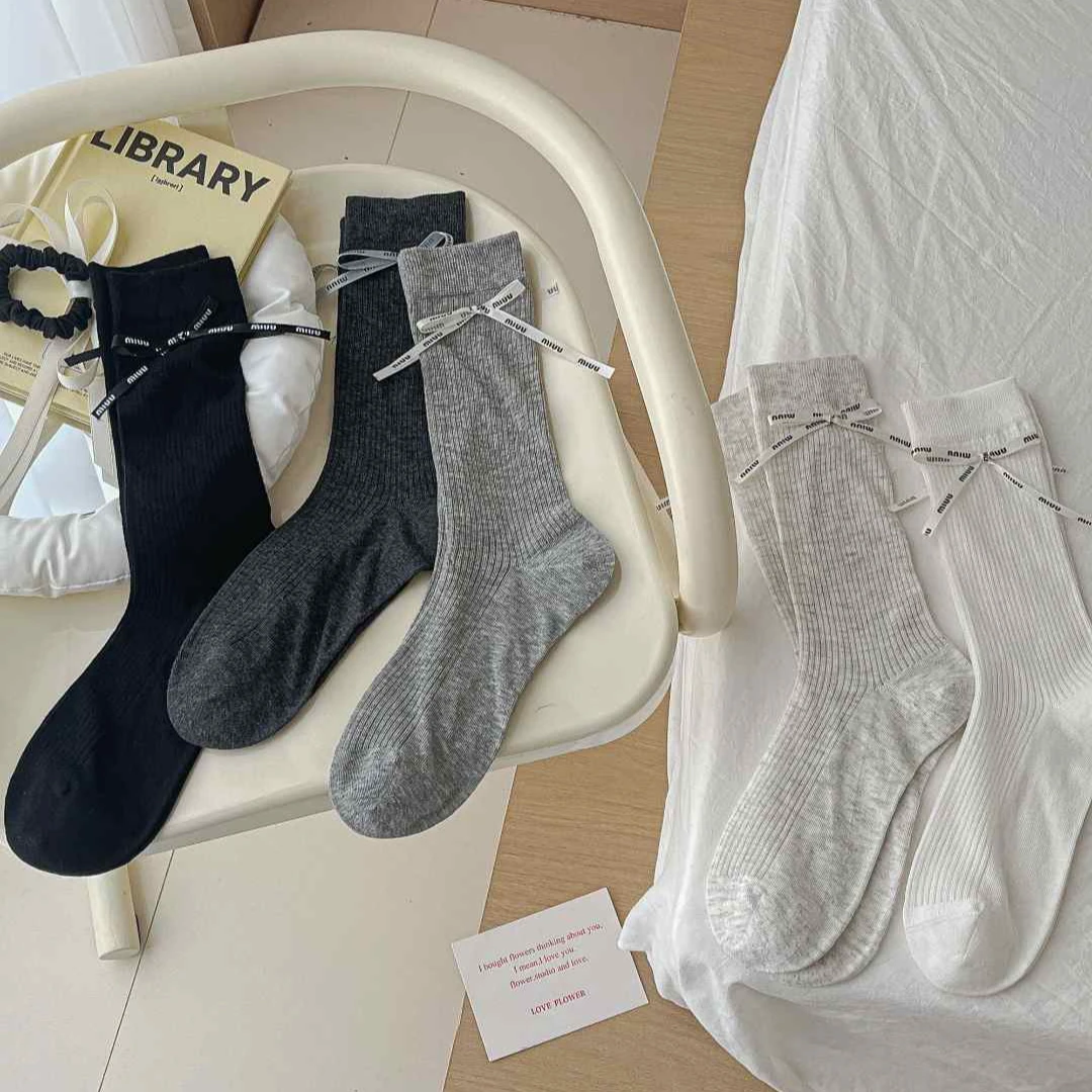 2025袜子女中筒袜 春夏薄款女士袜纯棉网红款堆堆袜miu风洛丽塔袜