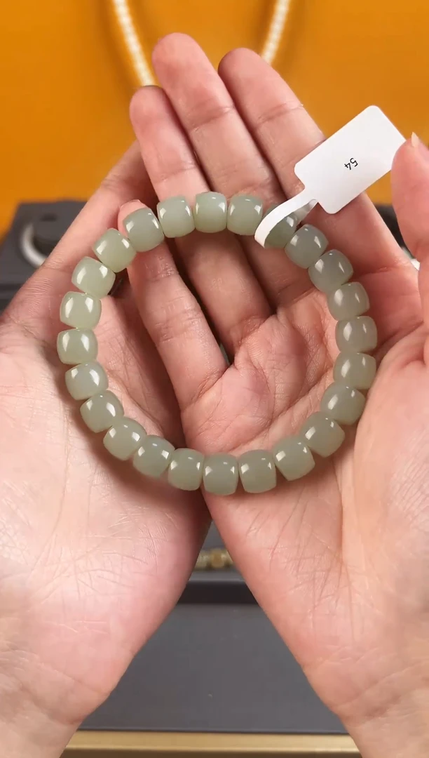 未镶嵌手串和田玉（青玉）54青玉卡10mm