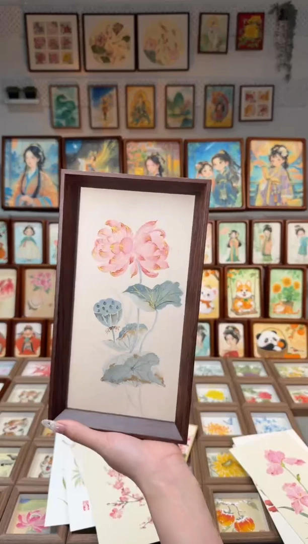 国画并蒂莲 手绘国画27