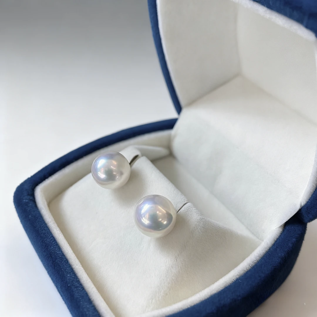 铜合金仿珍珠耳饰 12-13mm白色经典款施家贝珠耳钉ESA603