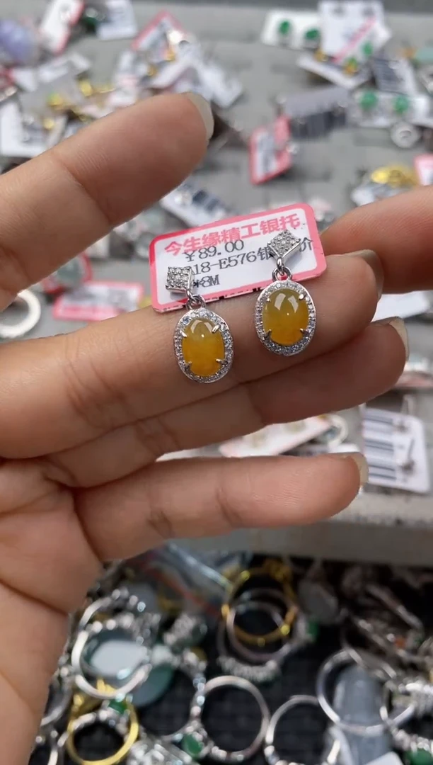 银S925镶嵌戒指翡翠1212---9