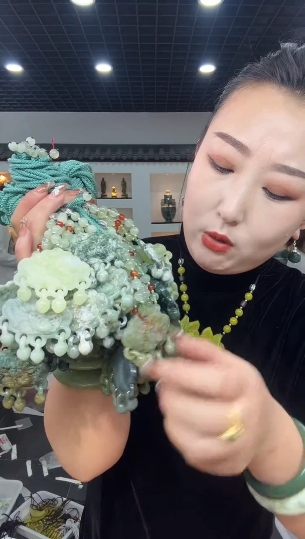 【闪购商品】岫玉颈饰未镶嵌四怀鬼工环随机发货【半珠链】