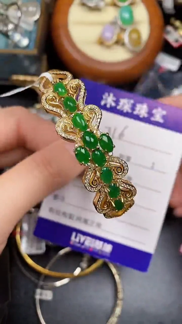 银S925镶嵌戒指翡翠3160