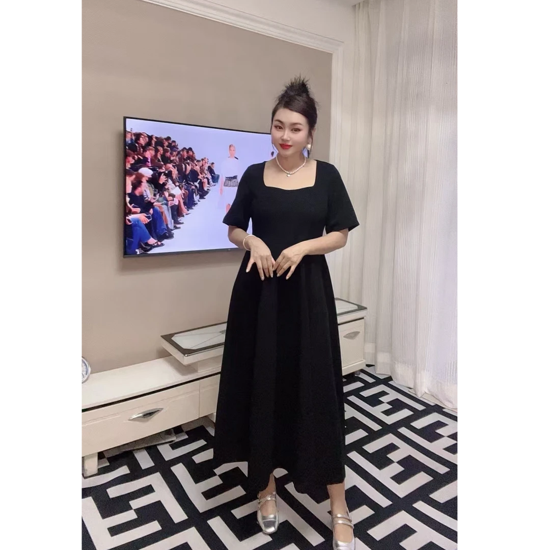 2025夏季新款遮肚子修身显瘦气质高端精致大摆裙