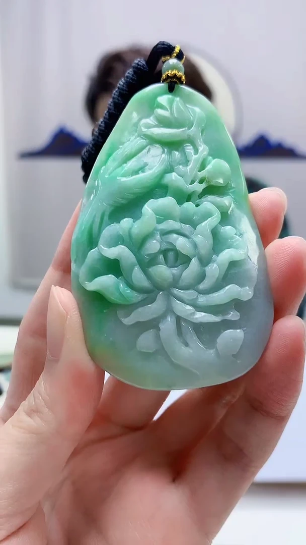 未镶嵌定制翡翠5159zm-毛货挂件花牌58