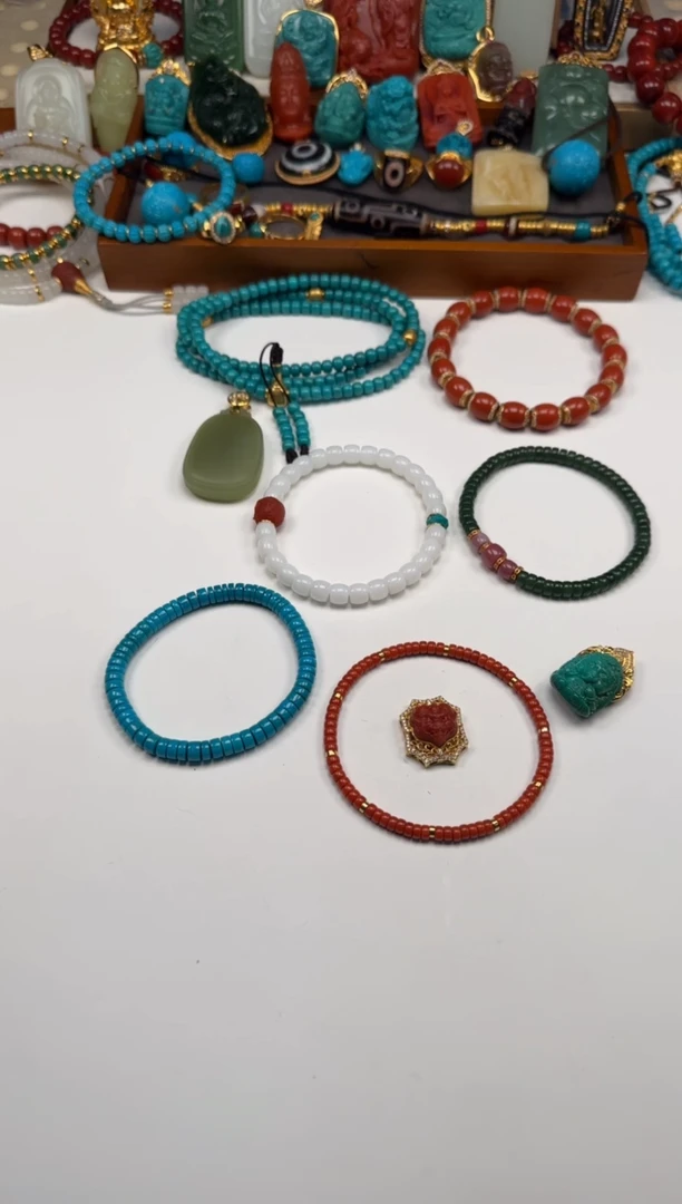 18K金镶嵌绿松石配饰配饰可*～配饰配饰