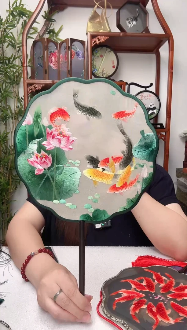 刺绣团扇-双面绣花