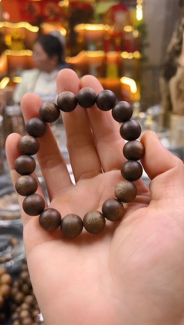 沉香手串棋楠白露圆珠单圈1.2,13克