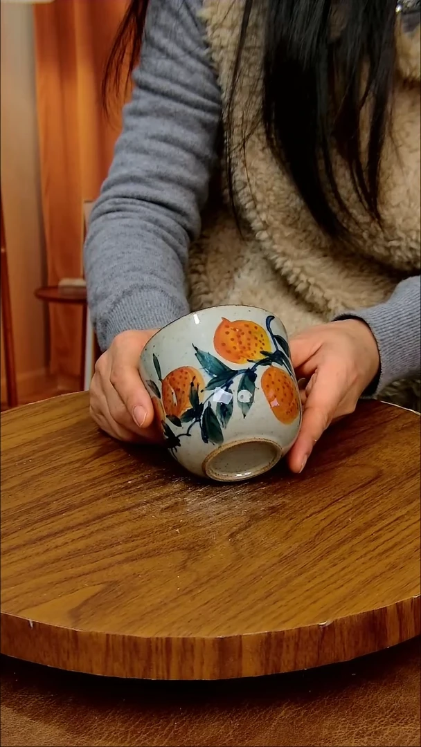 杯子陶景德镇手工手绘釉下彩陶瓷，微微瑕