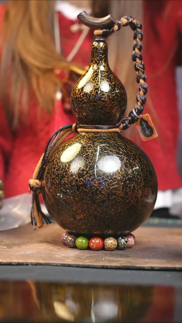 【闪购商品】WQ269漆艺酒葫芦不包手串及旋转底座