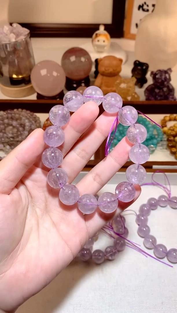 水晶手串未镶嵌紫阿塞手串 约14mm 多样性发一