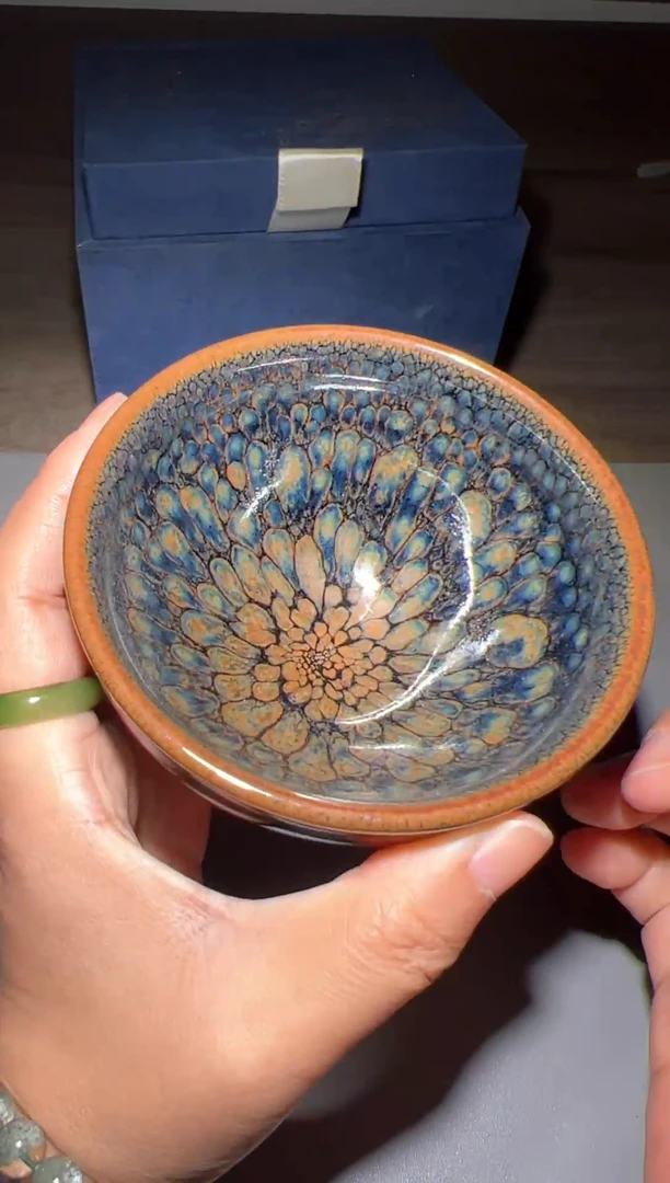 茶盏建窑建盏 连志华 七彩孔雀