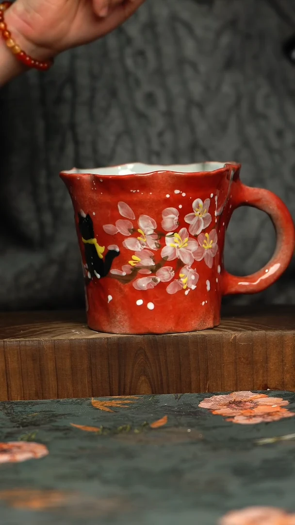 杯釉下彩手工手绘同款陶器