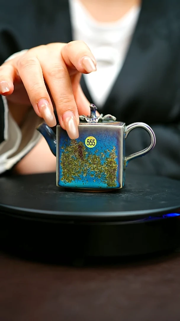 555#原矿钧瓷炉钧釉柿柿如意壶