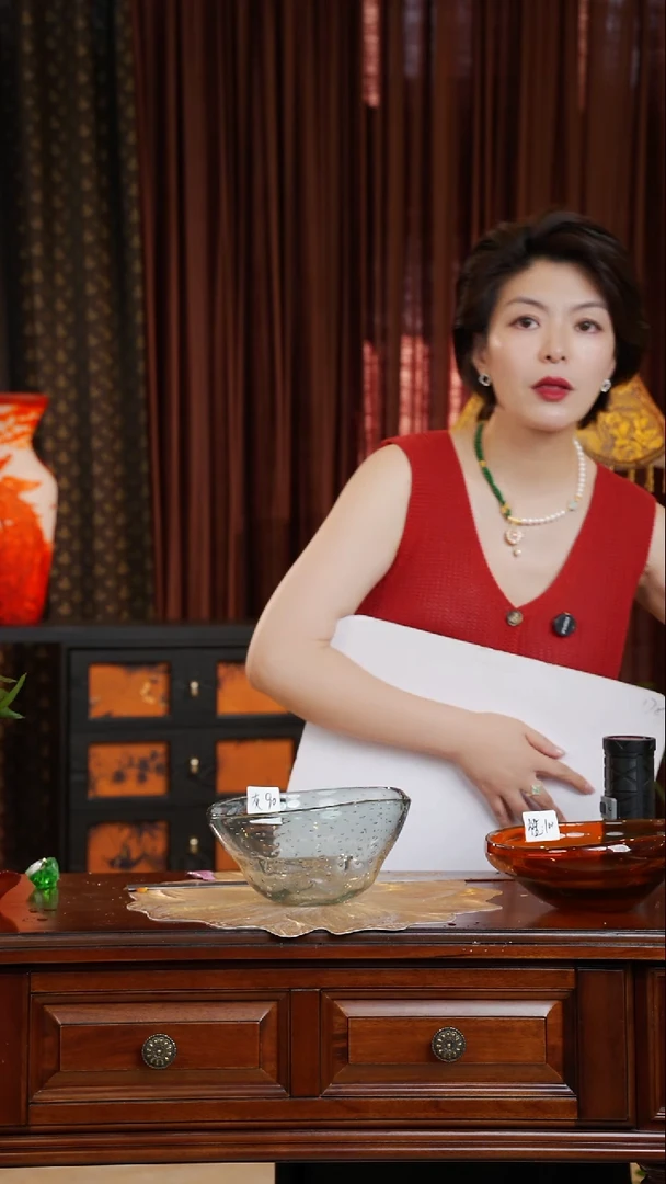 琉璃手工艺品琉璃果斗--灰色