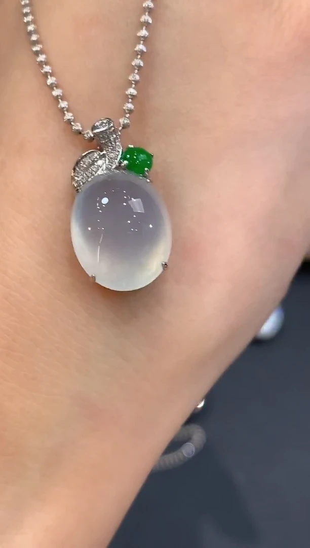 吊坠(不含链)18K金镶嵌翡翠a129