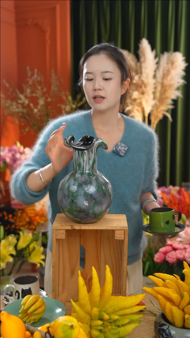 陶瓷花瓶 琉璃复古百褶裙