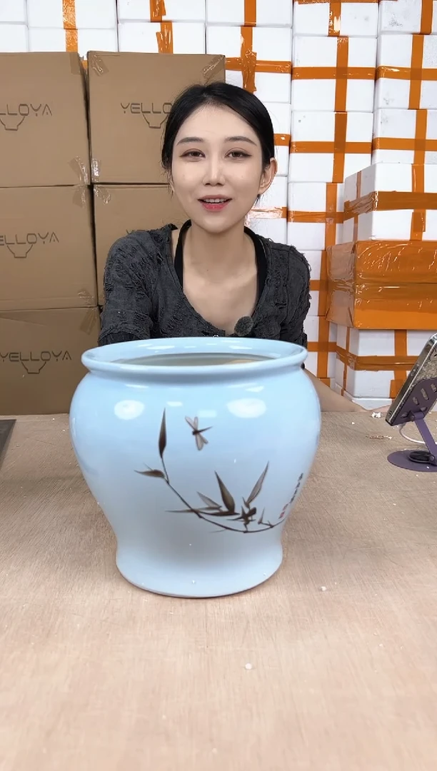 缸形竹子天蓝大号19x19