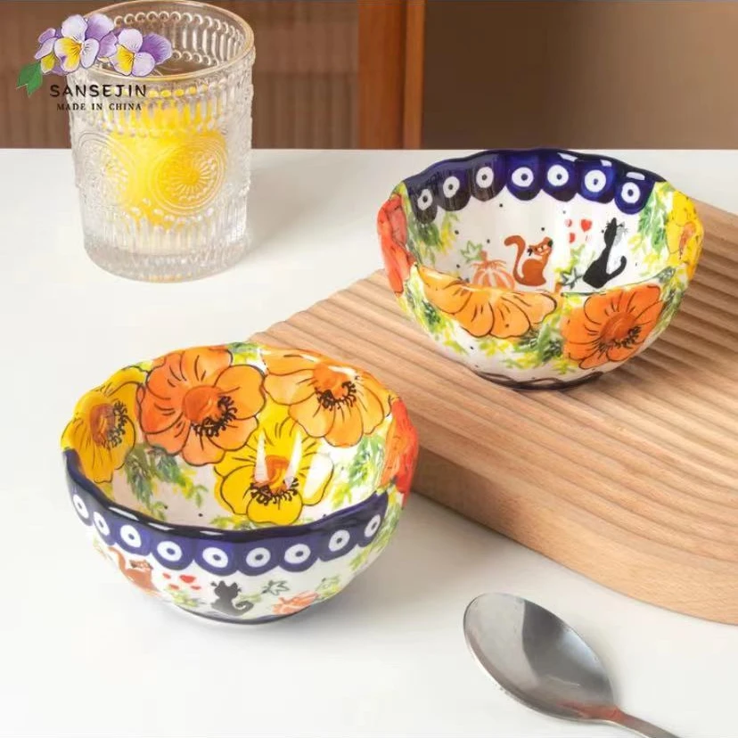 1高温瓷釉下彩如意南瓜5英寸米饭碗创意陶瓷饭碗