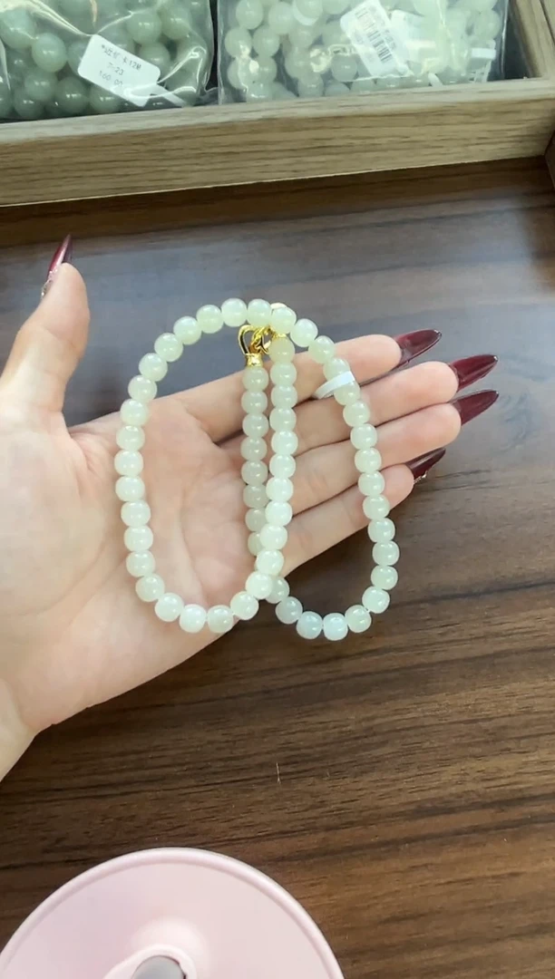 项链未镶嵌和田玉于田微色差卡8妈妈链