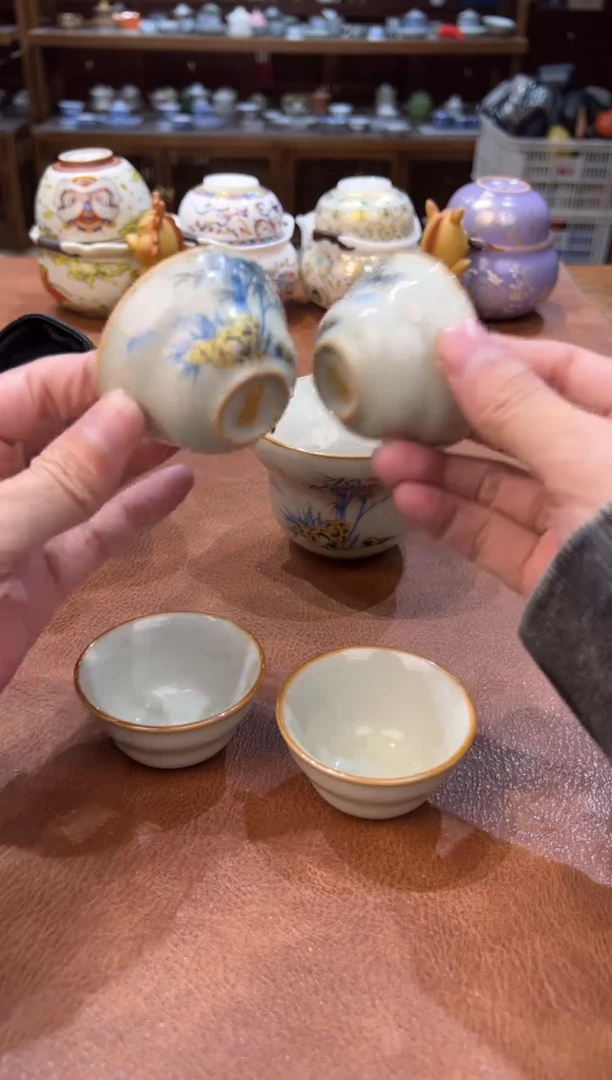 真的很便宜会开片的旅行茶具