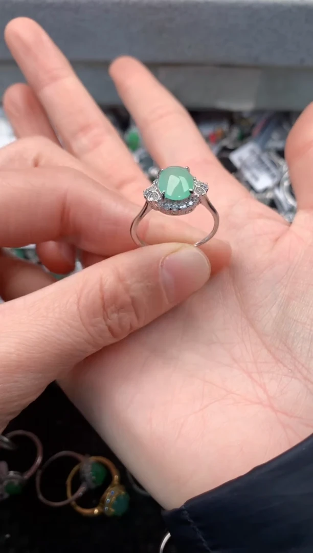 银S925镶嵌戒指翡翠4                                 1