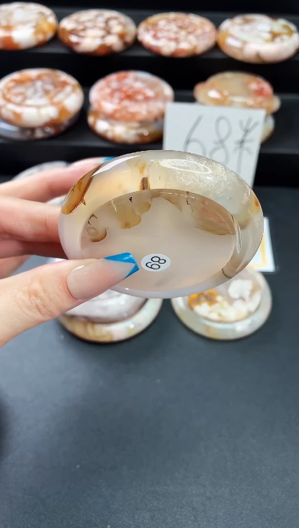 手镯玛瑙/玉髓未镶嵌石英质玉54圈53/54带(赠送镯心)