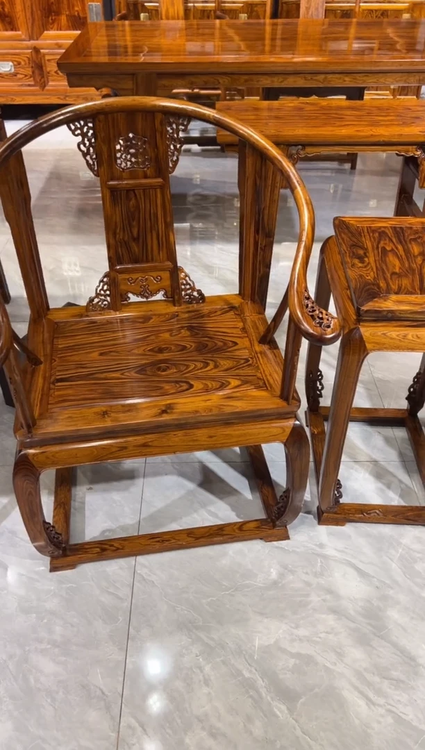 木皇宫椅三件套家具