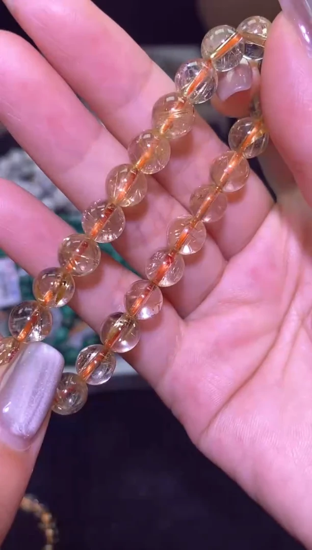 未镶嵌手链水晶金发晶-A08-多样性发其一