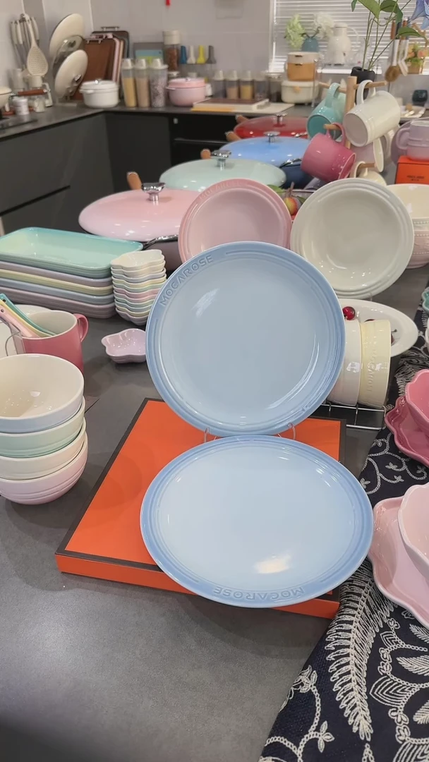 【闪购商品】瓷【2个装】尼罗蓝浅盘23cm-9英寸