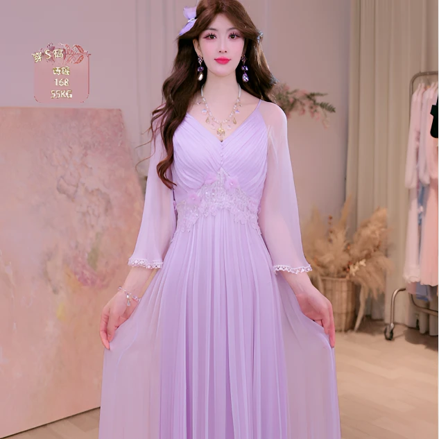 【设计师品牌】YINGCHOI 2025 夏季新款真丝顺纡连衣裙 32749