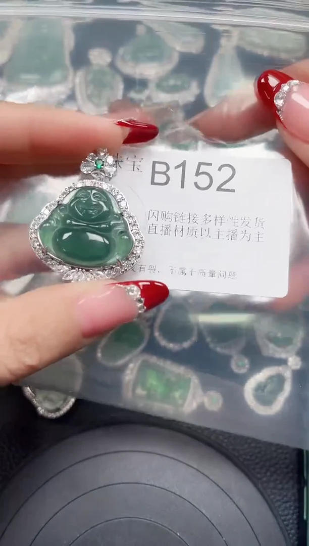 【闪购商品】翡翠颈饰未镶嵌赠皮绳152