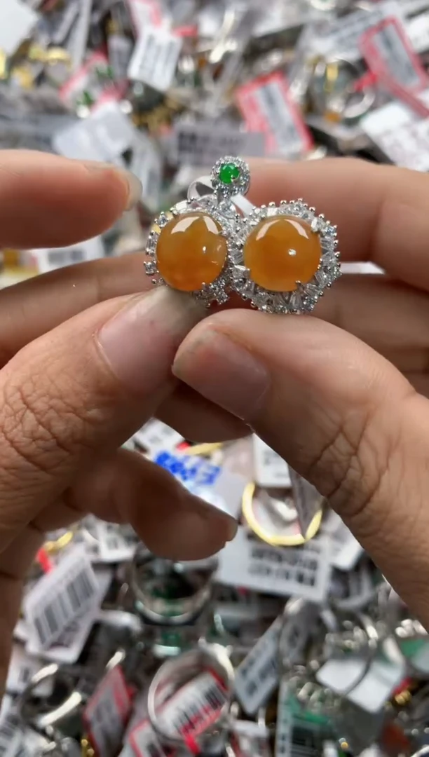 银S925镶嵌戒指翡翠10     2
